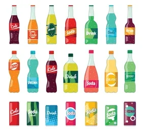 A bunch of soda bottles